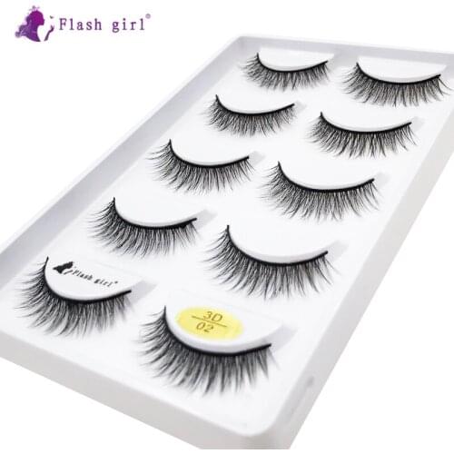 Flash girl False mink eyelashes 3D series 13style 100% handmade 5pais 3D02 thick false Eyelashes