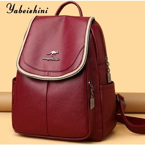 2021 Elegant Fashion Women Backpacks Women Leather Backpacks for School Teenagers Girls Casual Shoulder Bags Designer Backpack
