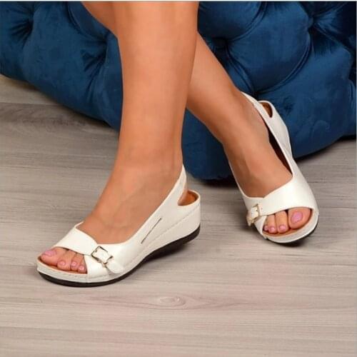 Female Heels Shoes Women Summer Comfortable Sandals Slip-on Flat Sandals Platform Sandalias Sandalias mujerujm6