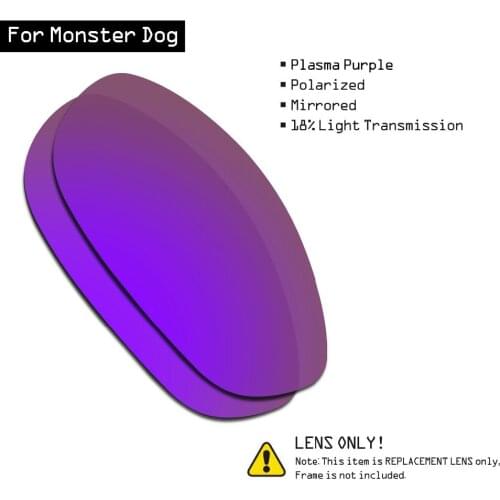 SmartVLT Polarized Sunglasses Replacement Lenses for Oakley Monster Dog - Plasma Purple