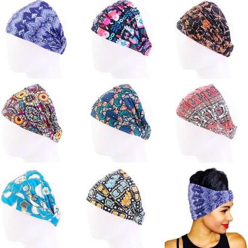 Sports Turban Headwear Female Soft Comfortable Personality Wide Elastic Polyester Popular Ethnic Pretty Hair Bands As Gift