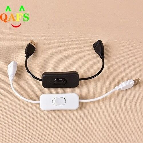 Woopower Copper Material USB Cable Male to Female Switch ON OFF Cable Toggle LED Lamp Power Line 28cm
