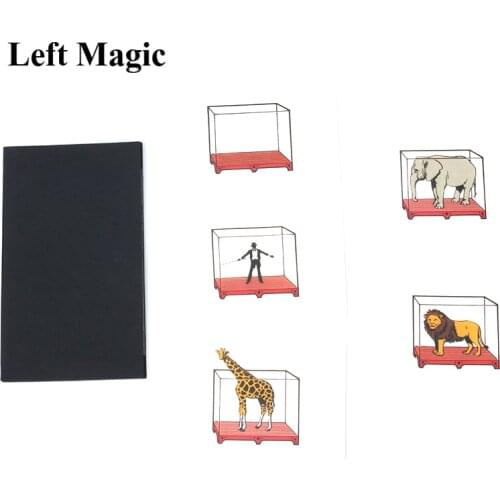 Funny Circus Magic Toy Animals Cage Cards Magic Tricks Easy Play Kids Toy Comedy Accessories