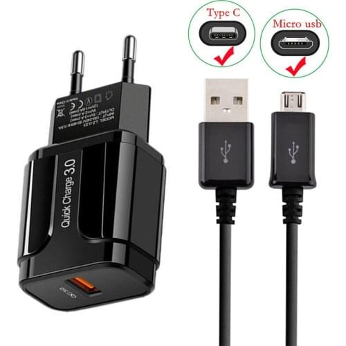 Asus Zenpad 8.0 5 ZE620KL HTC U11 QC 3.0 Quick Charge Charger USB Adapter Type C Micro Cable For Samsung A50 A11 Xiaomi POCO X3