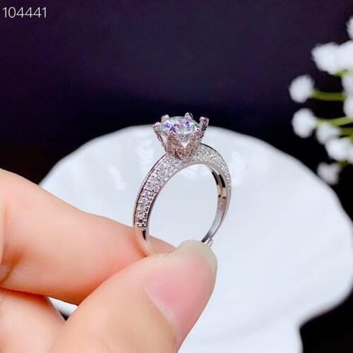 Crackling moissanite gemstone ring for women jewelry engagement ring for wedding real 925 silver ring birthday gift new style
