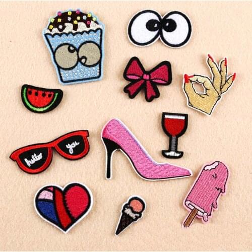 1pcs/11pcs fashion Embroidered Sequins Iron On Patch Cloth Patches Woman Girl Sexy Charm Clothing Appliques Brand Patches cp1602