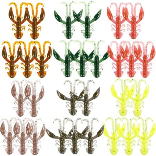 10pcs Crawfish Larva Jigs Soft Fishing Lures 5CM 2G Fishy Smell Worm Silicone Artificial Bait Bass Pike Swimbaits Wobbler Tackle