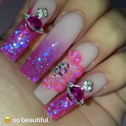 10pcs Planet Purple 3D Nail Art Rhinestones Designer Charm Gems Kawaii Nails Manicure Decoration Accessories