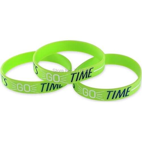 100pcs Inspirational Quote ITS GO TIME wristband silicone bracelets free shipping by ePacket A