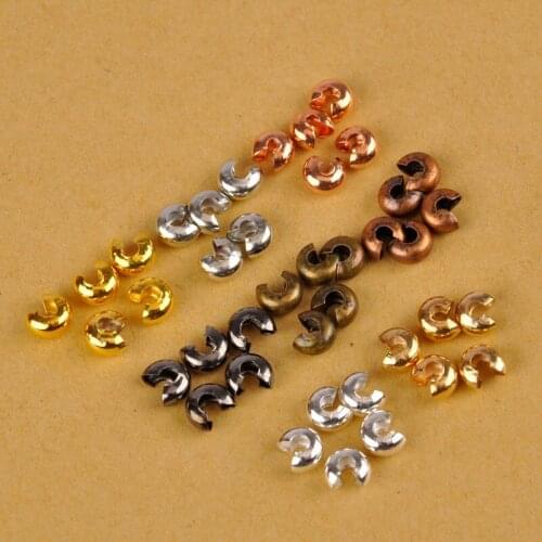 1000Pcs 3 4 5 mm Crimp Beads End Caps Cord String End Beads Positioning Clips Beads Jewelry Making Supplies