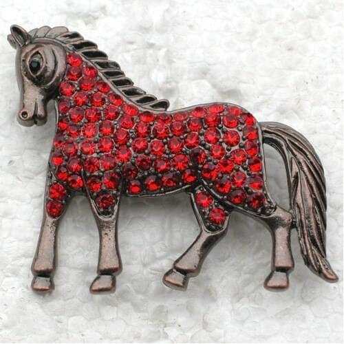 12pcs/lot Wholesale Fashion Brooch Rhinestone Horse Pin brooches Jewelry Gift C101770