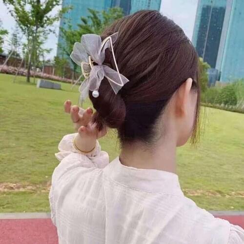 2021 New Korean Solid Lace Large Hair Claws Elegant Hairpins Barrette Crab Hair Clips Headwear For Women Girls Hair Accessories