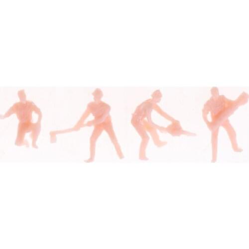 48pcs 1/87 Worker People Action Figure Mini for HO Train Railway Scenery DIY
