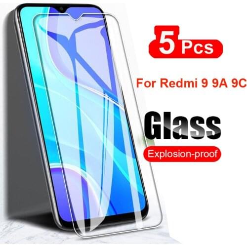 5Pcs Tempered Glass For Xiaomi Redmi 9 9A 9C Screen Protector Film For Xiaomi Redmi 9A Redmi 9C 9 ShockProof Glass Guard Clear