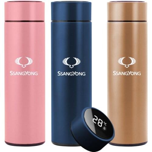 500ml Keep Water Bottle Thermal Thermos Temperature Display Vacuum Insulated Cup Stainless Steel Thermos Flask For Ssangyong