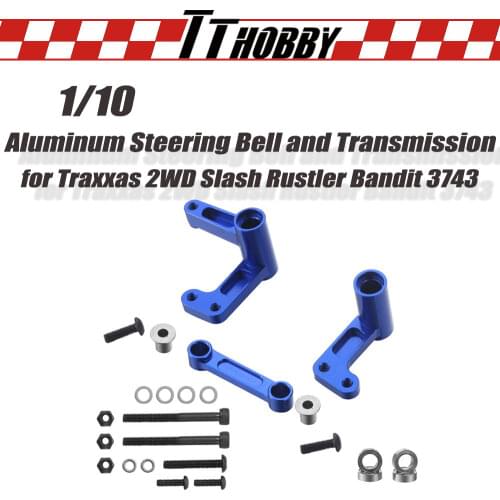 TTHOBBY Aluminum Steering Bell and Transmission Rustler Bandit Replace 3743 for 1/10 Traxxas 2WD Slash Rustler Ford SVT Raptor