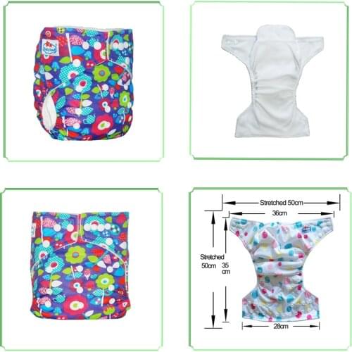 2pcs/Set B Grade Waterproof Diaper Cover Polyester Washable Baby Nappy Reusable Cloth Diapers Pocket Nappy 0-3 Old Free Shipping