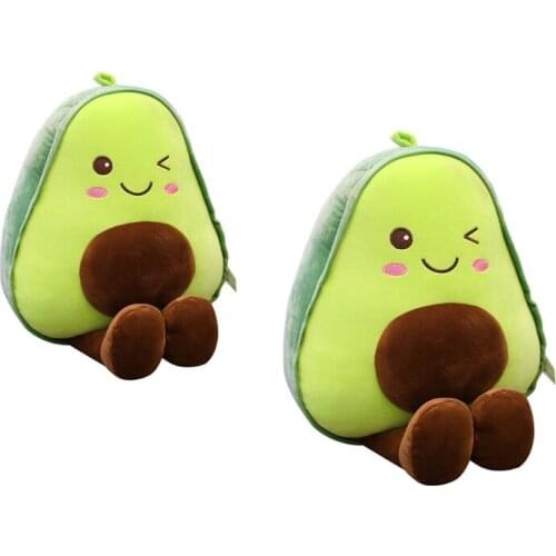 D7WF Avocado Fruit Cuddle Back Pillow Kawaii Stuffed Doll Birthday Gift Soft Plush Chair Seat Cushion Sofa Decoration