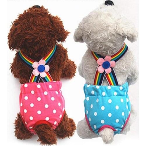 Pet Physiological Pants Polka Dot Striped Female Dog Underwear Sanitary Diaper Pet Accessories