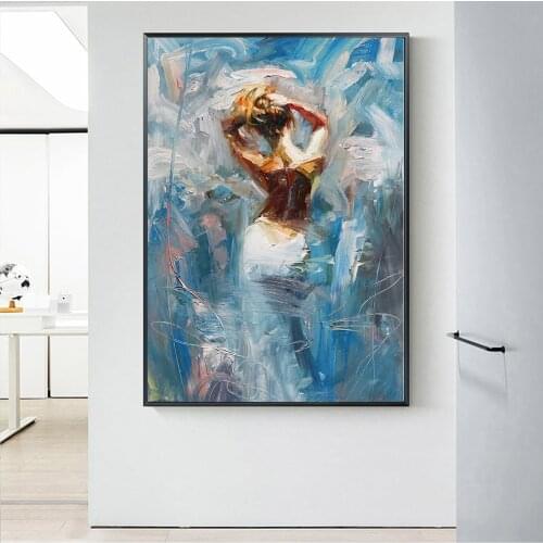 Dancing Ballerina Canvas Painting Famous Artist Painted Abstract Ballet Girl Wall Painting High Quality Modern Wall Art Pictures