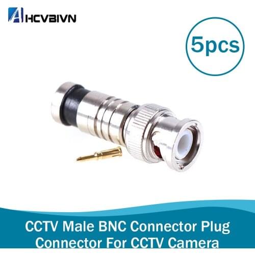 2018.Hot sale,new arrival ,5Pcs/lot BNC Connector BNC To RG59 Male Comprassion Coax Connector ,free shipping