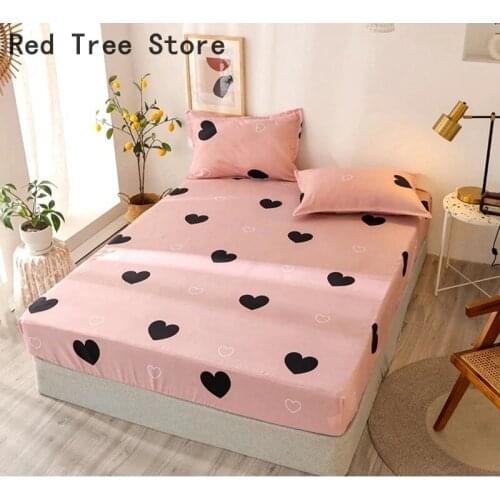 Queen Size Bed Sheets Set 3 pcs with Pillowcase Flower Star dinosaur Yellow Reactive Printed drap Single Kids Adult Fitted Sheet