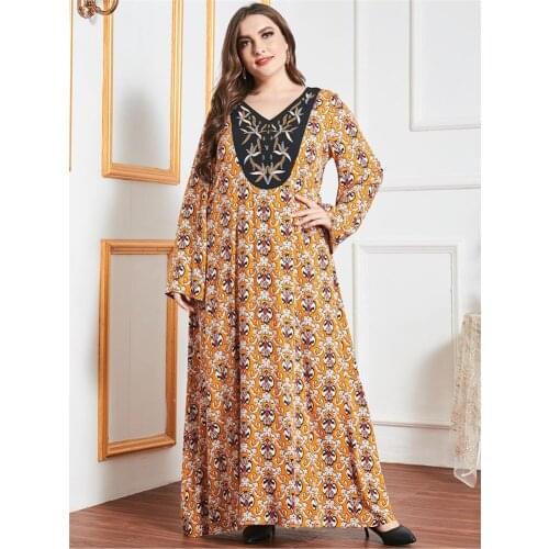 Kaftan Muslim Women Hijab Dress Dubai Abaya Embroidered Boho Long Maxi Dresses Islamic Clothing Moroccan Caftan Gown Ramadan Eid