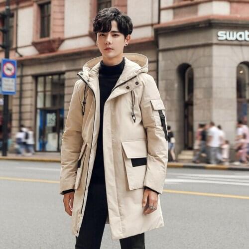 New Men Winter Long Jacket Male Thick Warm Windproof Pockets Coat Fur Collar Hooded Thermal Parkas Outerwear Mens Clothing