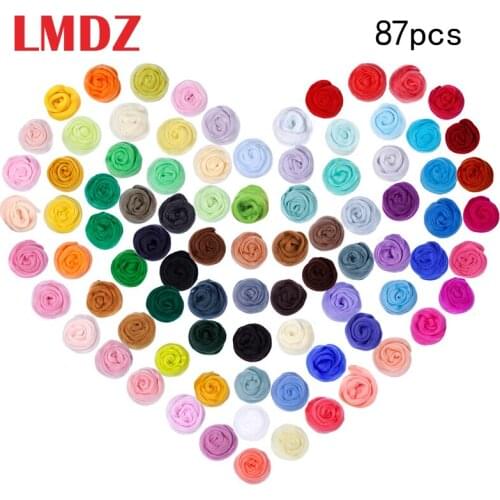 LMDZ 87 Colors Wool Roving Needle Felting Wool Yarn Roving Wool Fibre Wool for Needle Felting Hand Spinning DIY Craft Materials