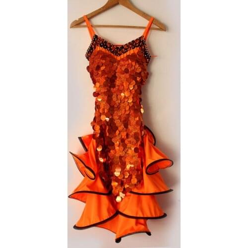New style latin dance costume sexy sequins spandex latin dance competition dress for women child latin dance dresses S-4XL F14
