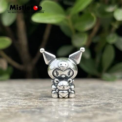 Mistletoe 925 Sterling Silver Cartoon Girl Charm Bead European Jewelry