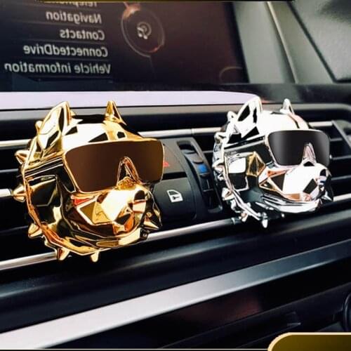 Bulldog Car Air Freshener Fragrance Bulldog Car Perfume Car Accessories Interior Decoration Auto Clip Fragrance Scent Diffuser