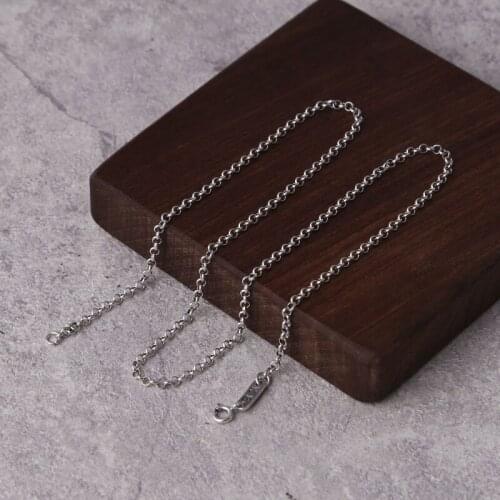 S925 sterling silver jewelry Thai silver male and female Korean simplified 2.5mm necklace