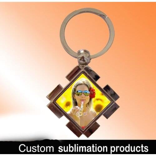 Sublimation blank metal keychains consumables custom your design Can print photos keyring customized bag pendant gift wholesale
