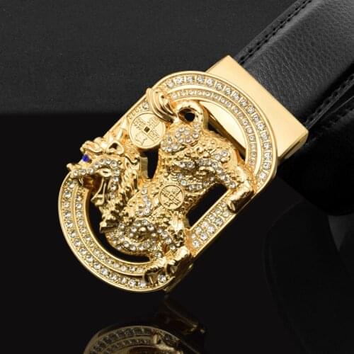 High Quality New Style Snake Belts Men Genuine Leather Men Belts Strap Male Retro Cobra Automatic Buckle Belt for Men