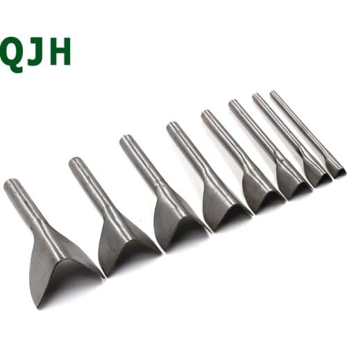 DIY Handwork Leather Belt V Shape punch cutter,Leather rounded corners cut, One set / 8 size Leather v punch 10-45mm