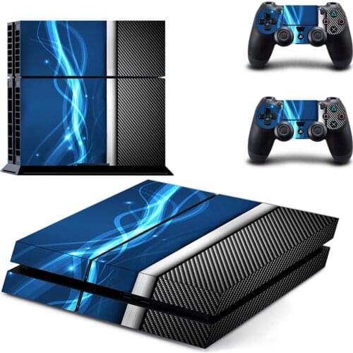 Blue White Silver Metal Gold PS4 Skin Sticker Decal For DualShock PlayStation 4 Console and 2 Controllers PS4 Skin Sticker Vinyl