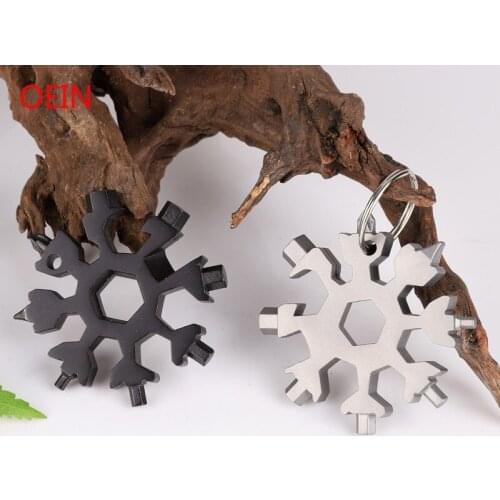 Snowflake Outdoor Equipment EDC Mini Tactical Stainless Steel Tools Card+Ring Survival Tourism Multi Tool Cards mini screwdriver