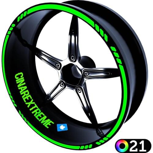 Dashed Rim Tape Wheel Stripes Decals Sticker Reflective & Fluorescent Colors CinarExtreme
