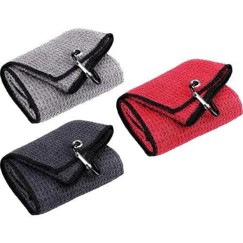 Top!-3 Pack Tri-Fold Golf Towel,Premium Microfiber Fabric Towel,Heavy Duty Carabiner Clip,Golf Accessories