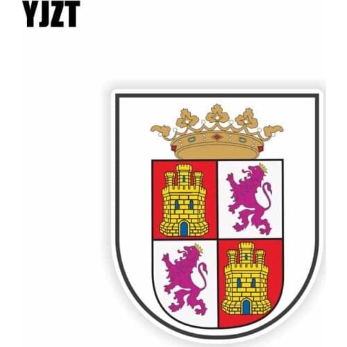 YJZT 9.2CM*11CM Motorcycle Escudo de Castilla y Leon Coat Of Arms Car Sticker Helmet Decal 6-2235