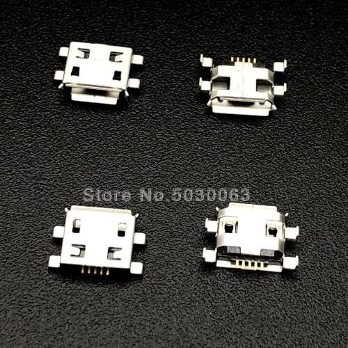 20pcs/lot 20pcs/lot MICRO 0.8 USB 5PIN Sink plate flanging USB female socket edge curl 4-pins/foot Interface Connector