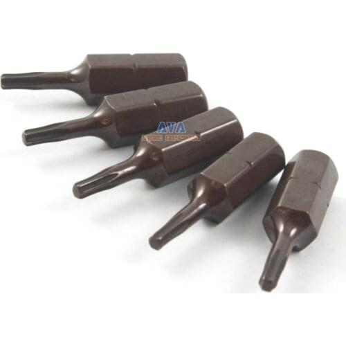 20 Pieces Magnetic Security Torx Screwdriver Bit S2 Steel 1/4" Hex Shank 25mm Long T8 Tip (25mm x T8)