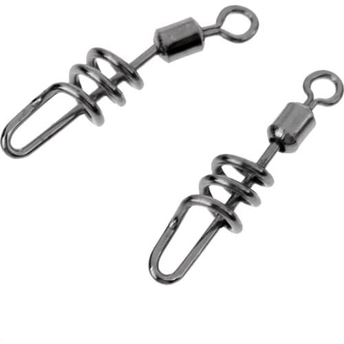 20 Pieces Saltwater Fishing Swivel Snap Swirl Connector Cork Screw Swivels Size 2/4/6/8/10# Test 28lb-88lb