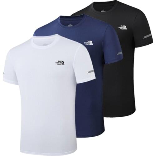 2021 Summer Men Sport T Shirt Quick Drying Gym Shirt Running Breathable Shirt Short Sleeve T-shirt Workout Outdoor Fishing Tops