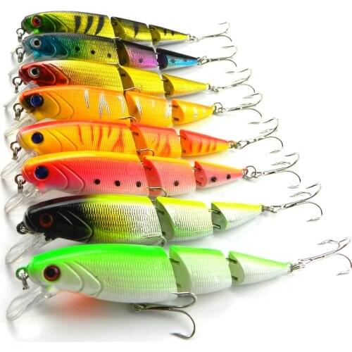 8pcs fishing jointed lure 10.5cm 14g minnow lure plastic hard fishing tackle swimbait fishing wobblers