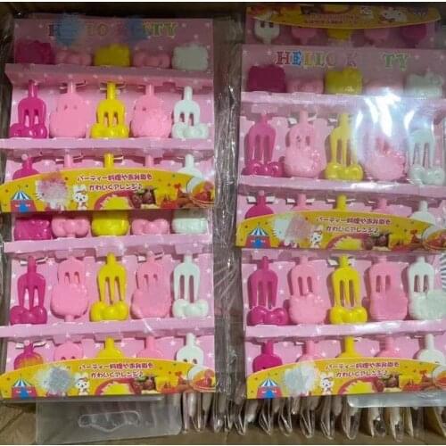 80sets/lot 10pcs/set kawaii cartoon cute plastic fruit fork wholesale kitchen supplies