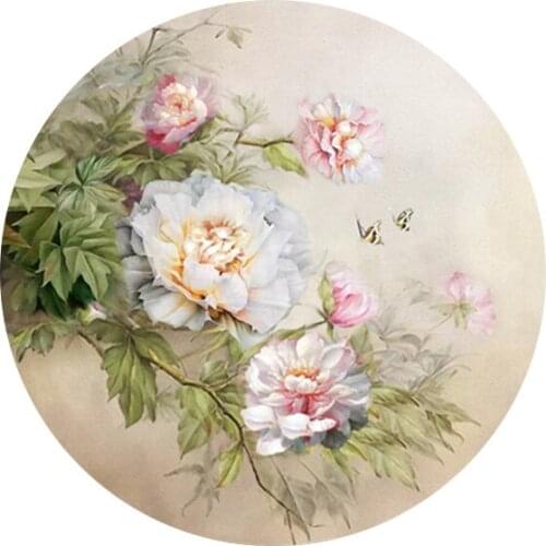 Diamond Painting New Full Diamond round Peony Living Room Background Wall Flower Sea Cross Stitch Handmade 2021 Small