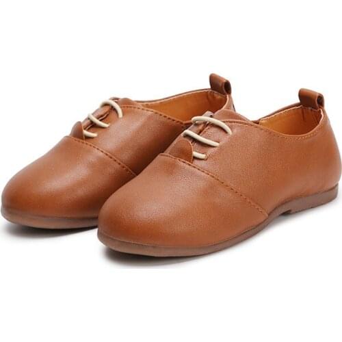 Childrens Brogue Leather Shoes For Boys Girls Formal Oxford Casual Shoes Soft Non-slip Toddler Kids Baby Uniform Dress Shoes