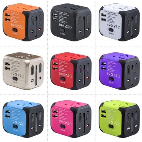 By dhl/fedex 100pcs/lot Travel Adapter Wired Charger Extension Electrical Socket Double Layer With 2 USB Ports for UK/EU/AU/Asia